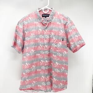 MOLOKAI Hawaiian Shirt Button Down Short Sleeve Striped vacation size XL